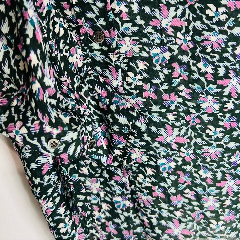 Isabel Marant Multicolor Floral Blouse long sleeve button front size 34 - Picture 4 of 6